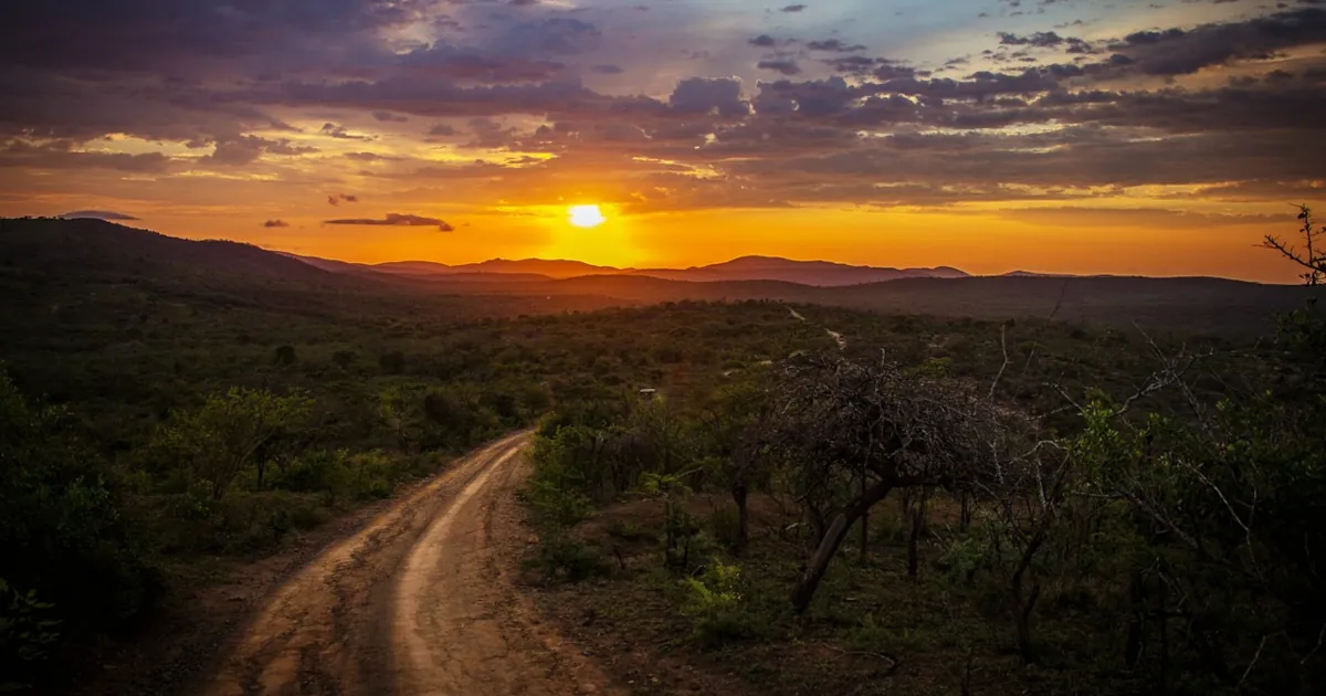 sunrise over a mountain trail